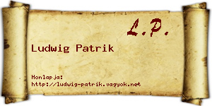 Ludwig Patrik névjegykártya